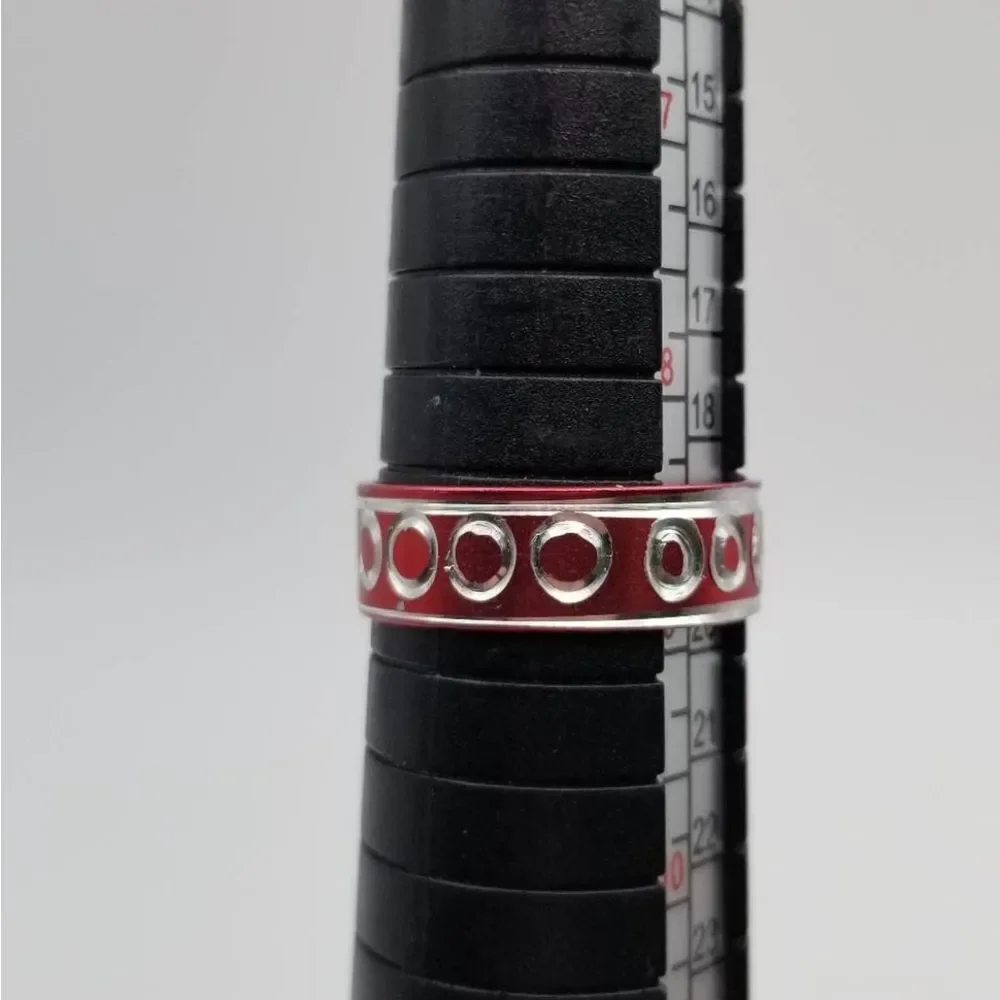 Red metallic ring size‎ 9 R127 - Picture 2 of 4